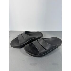 OOFOS OOahh Slide Sandals Black Women's Size 7 EU 38 Comfort Recovery